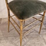 Set of 2 opera chairs in faux bamboo, France, 1940s