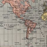 1928 Map of the Earth Planisphere Lithograph