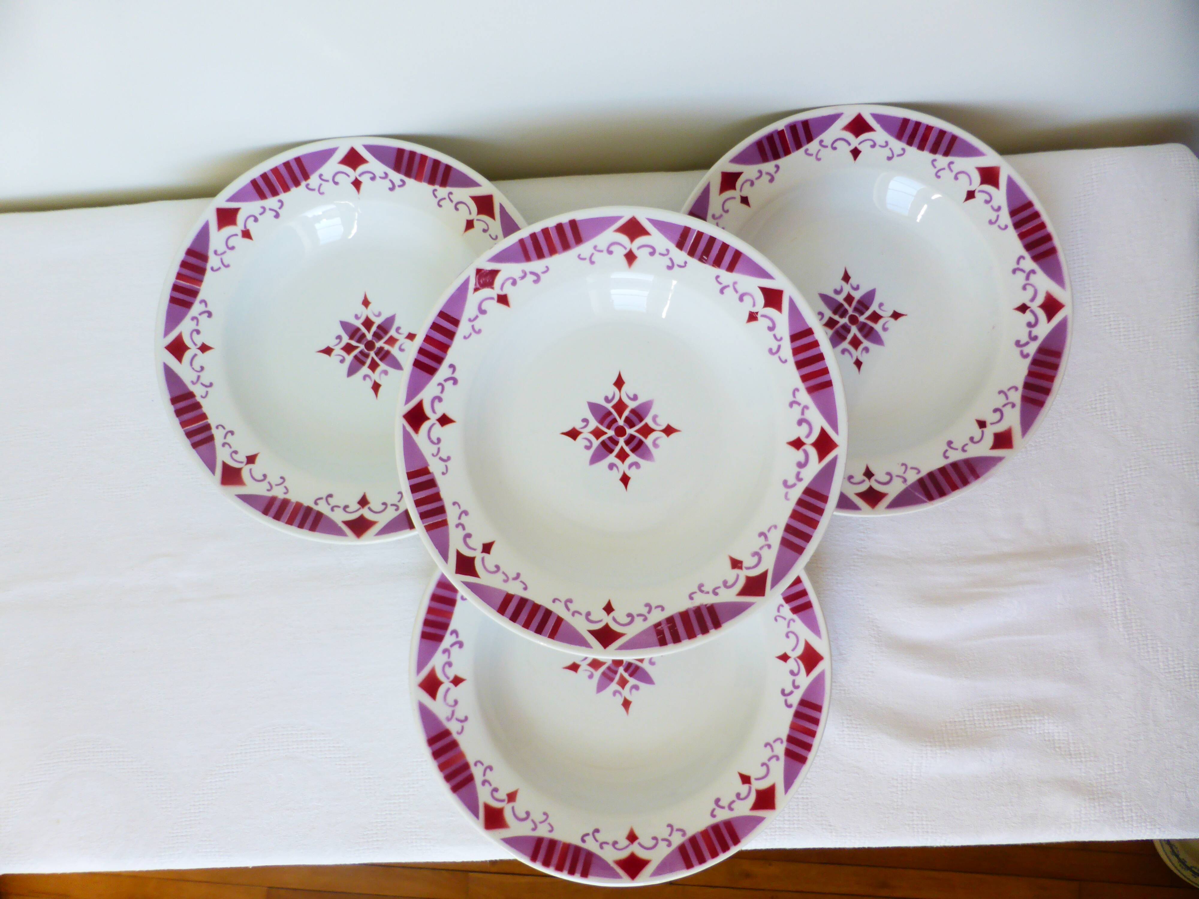 4 soup plates from Moulin des Loups and Hamage, Madeleine model 2106210