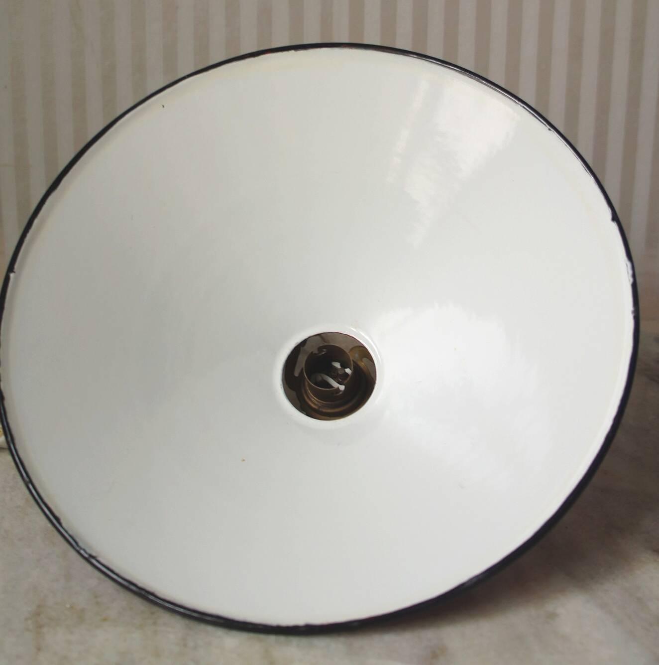 Enamelled sheet metal pendant rises & falls 1920