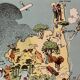 Old illustrated map of Corsica - JP Pinchon