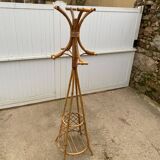 Porte manteau en rotin vintage 1970