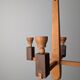 Danish hanging wooden candelabra, Art Deco style, 1970s