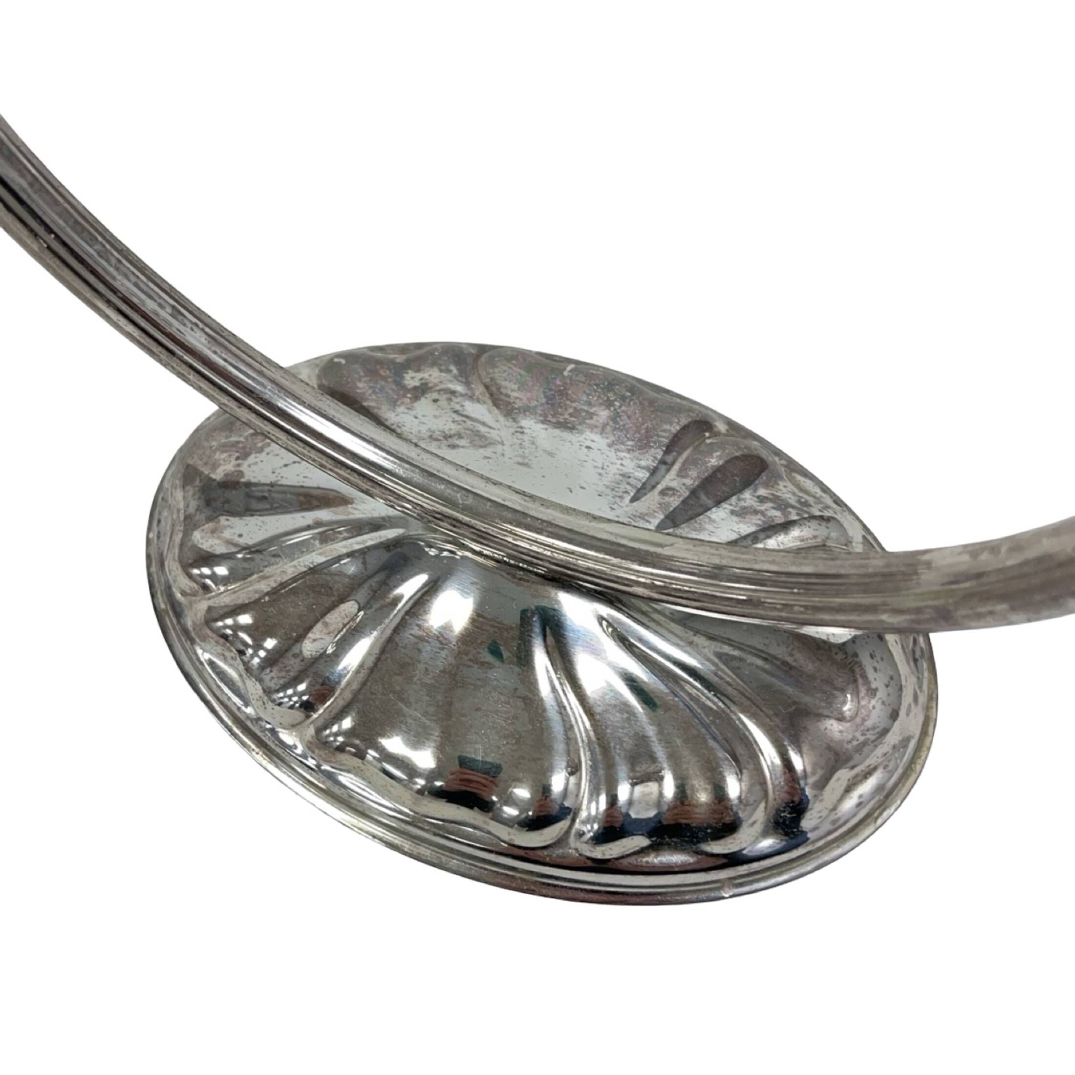 Art Deco two-arm candlestick, silver-plated, 1920s/1930s.