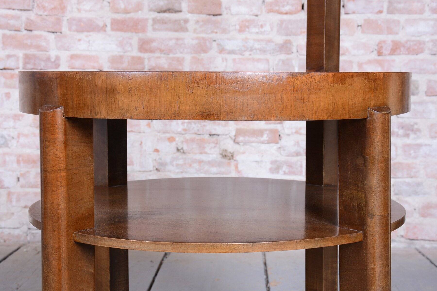 Art Deco Floor Lamp in Beech and Walnut, 1930s
