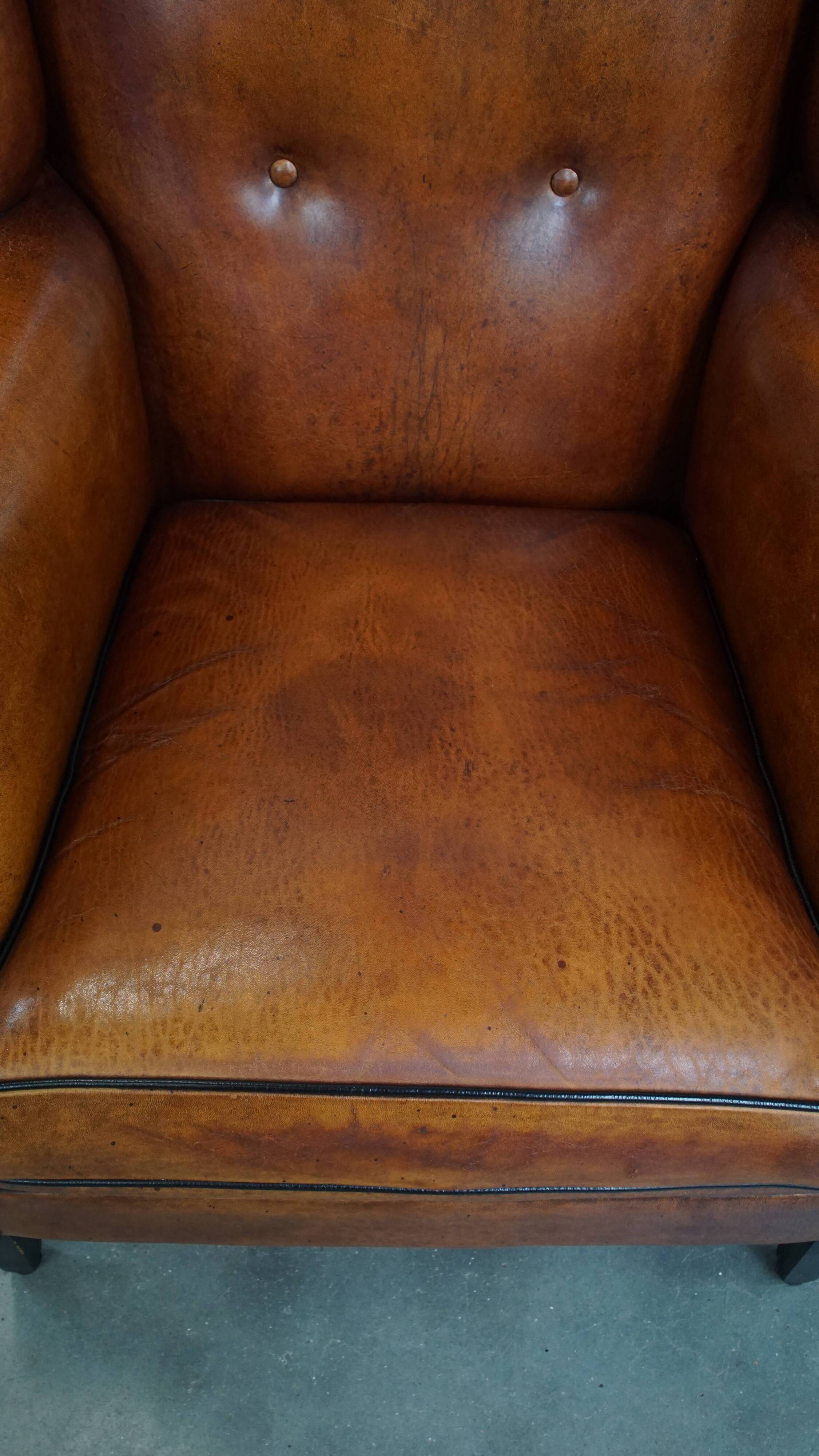 Sheepskin Leather Wingback Chair