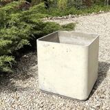 Large beige Eternit cube planter