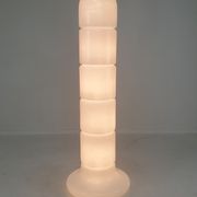 Italian opaline glass zea floor lamp by Salocchi for Lumenform, 1970s