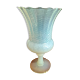 Vintage vintage opaline vase light blue / white following lighting