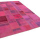 Hand-Knotted Oriental Vintage 207 cm x 304 cm Pink Patchwork Carpet