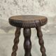 Tabouret vintage tripode pieds perlés