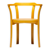 Stackable chairs in curved beech.