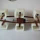 Lustre luminaire en teck perspex années 1960/70 suspension vintage scandinave