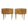 Pair of 1950s maple nightstands with mirrored tops