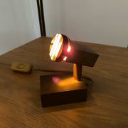 Halogen spot lamp solid brass modernist vintage design 70s