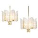 Chandelier by Carl Fagerlund Glass leaves Murano, 1960s