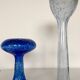 Soliflores en verre soufflé bleutés