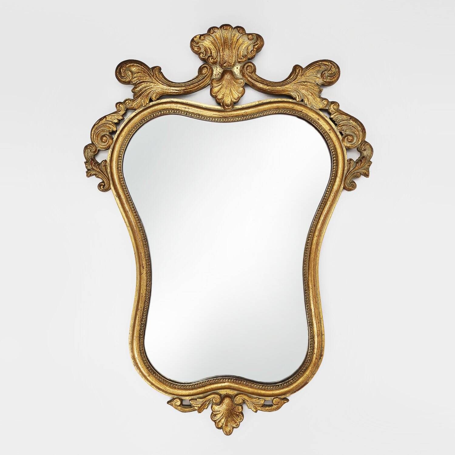 20th Century Belgian Baroque Mirror in Gilded Wood, 1950s