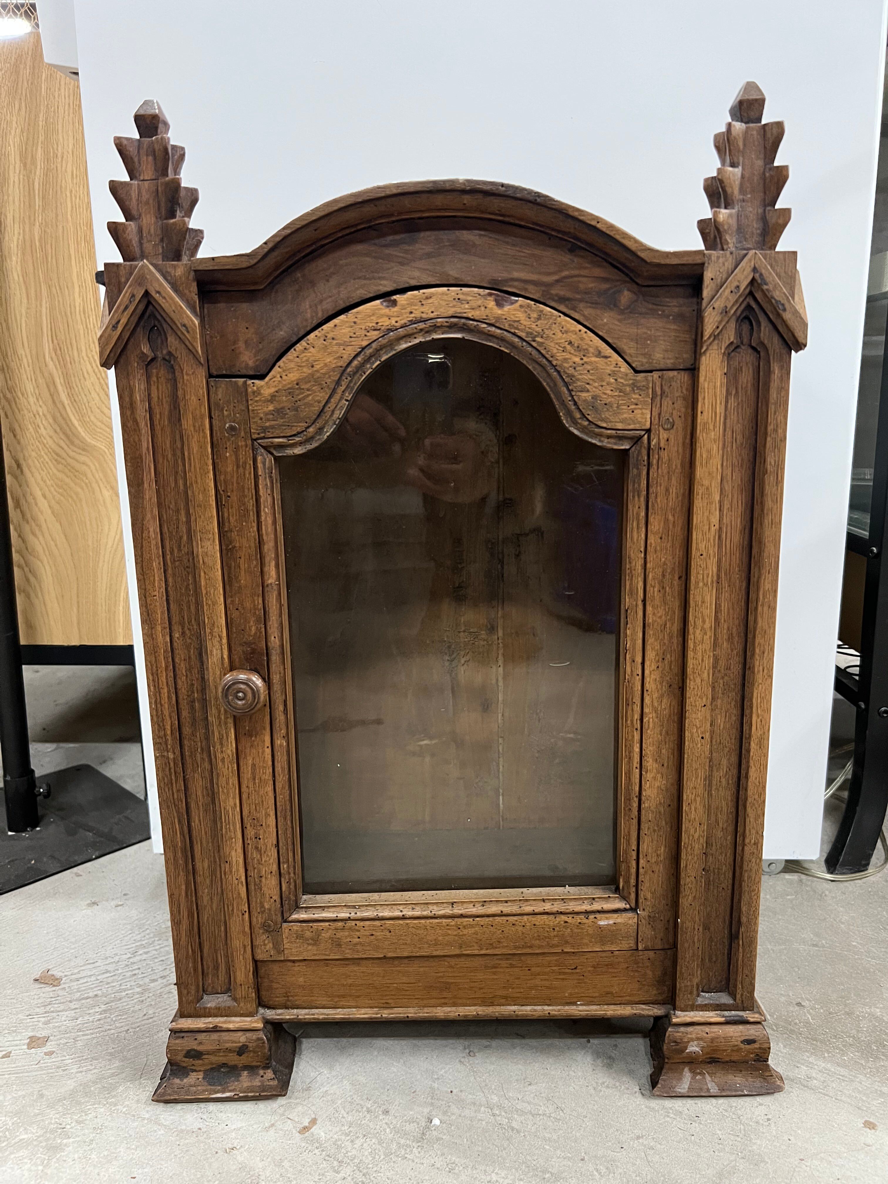 Doll cabinet in solid oak