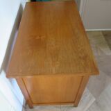 Vintage modernist desk - 5 drawers - shelf - 1950s - closure mechanism