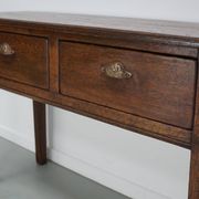 Vintage French rustic farmhouse oak side table, 1950s
