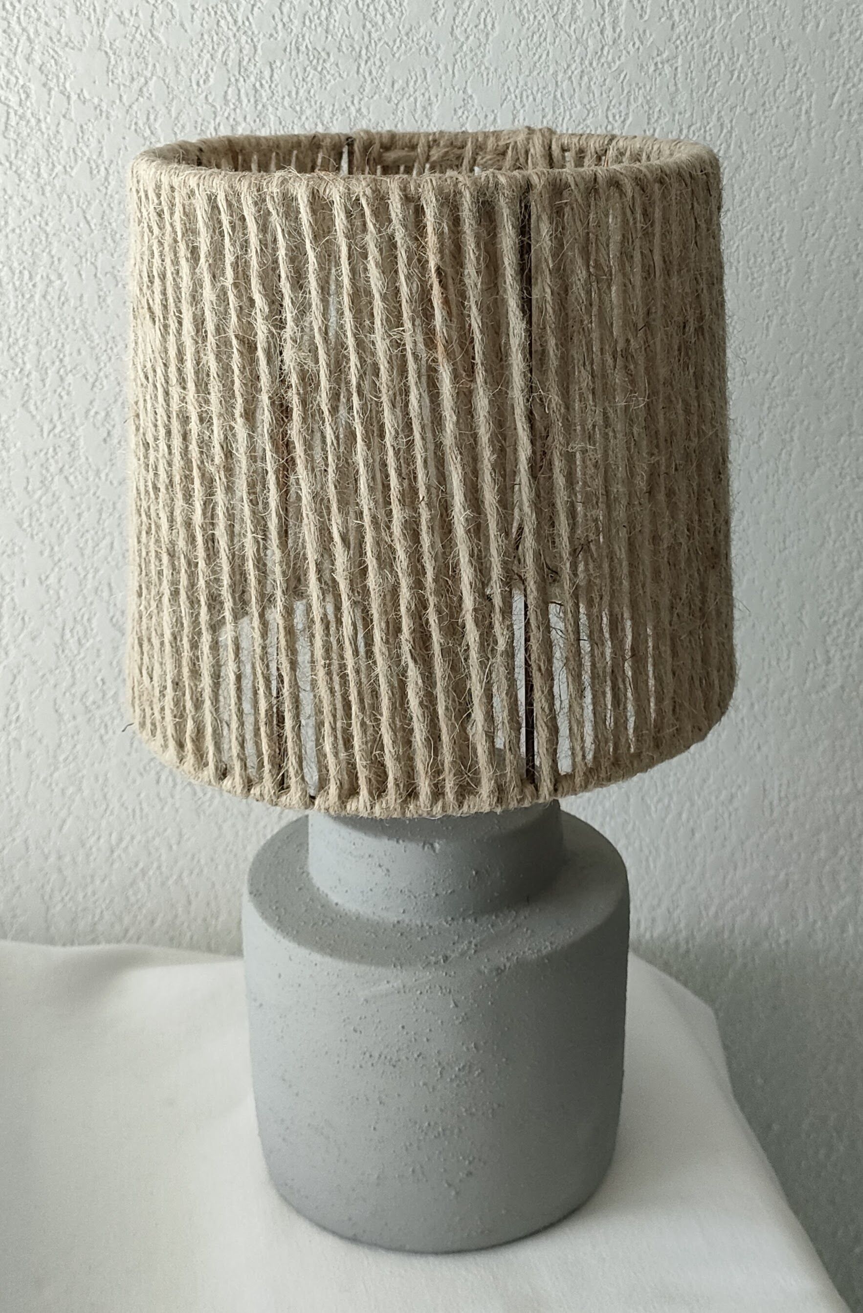 Concrete and hemp table lamp