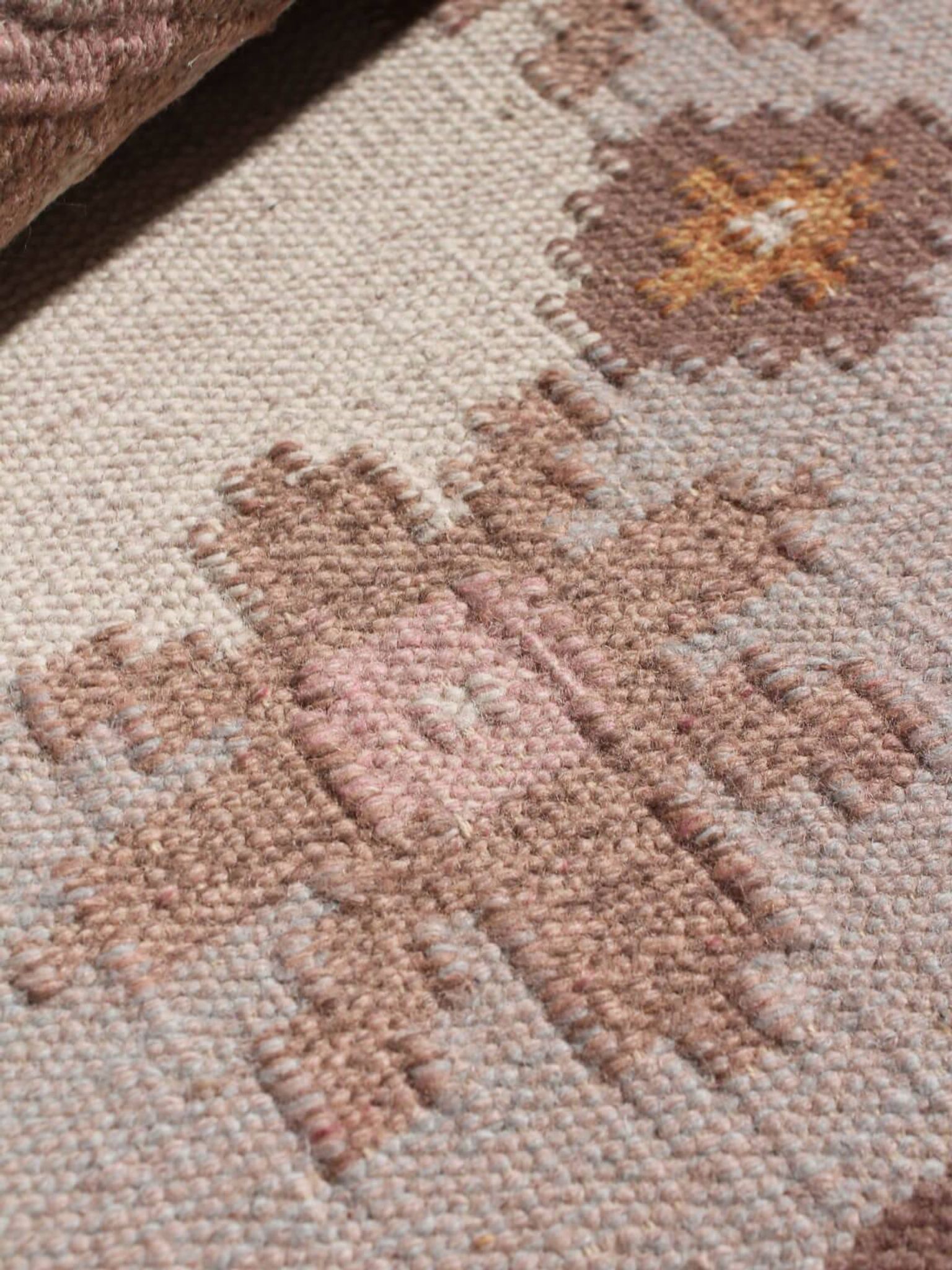 Karin Jönsson Flat-Woven Swedish Wool Rug, 70x120cm, Signed