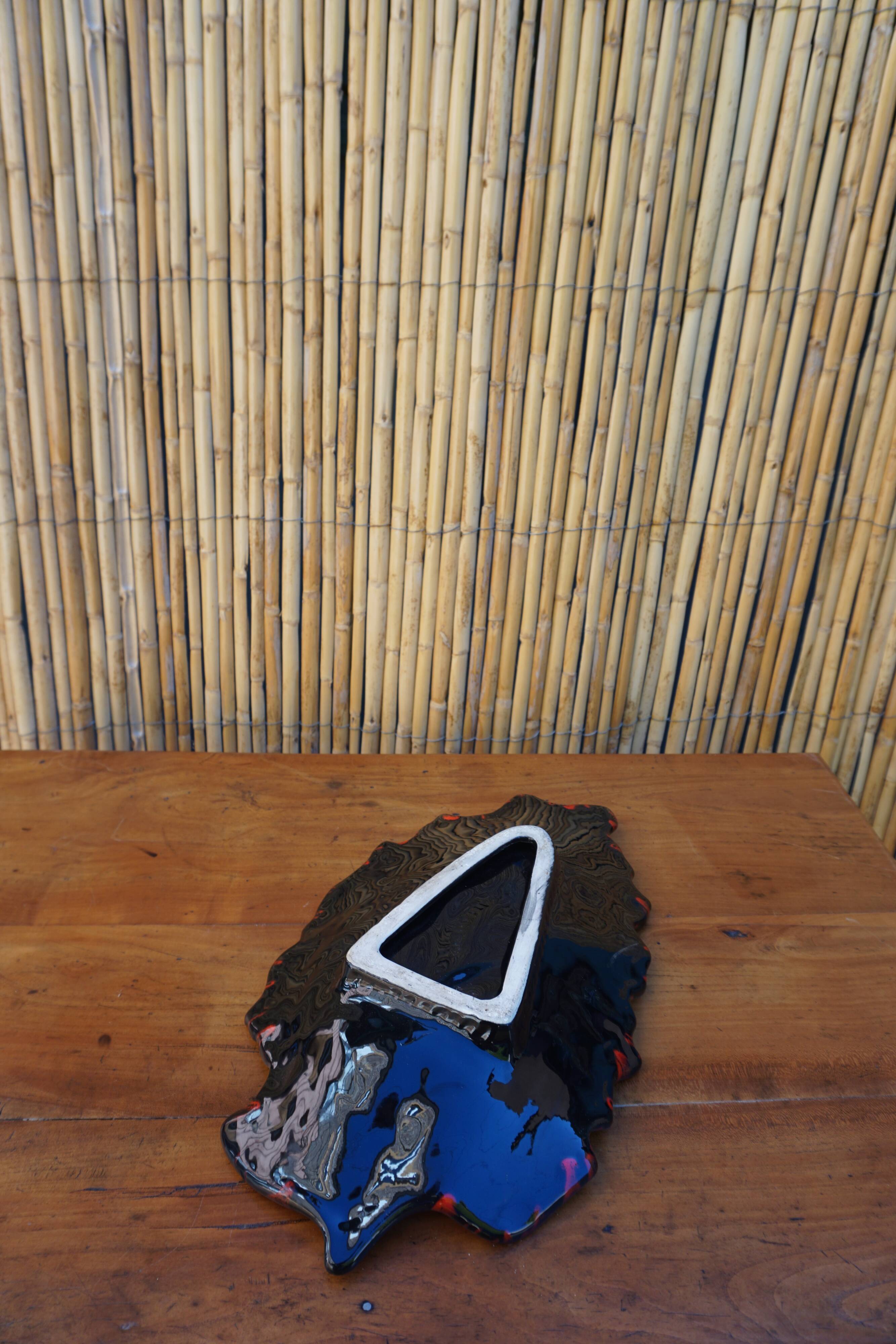 Vintage red Vallauris dish