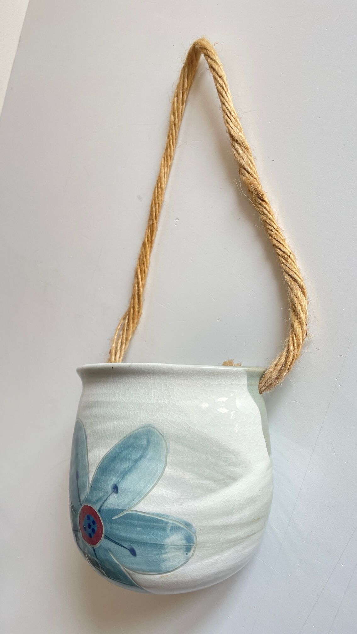 Hanging pot cover ceramic vintage flower