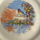 Antique Limoges porcelain plate – bird decoration – 25 cm