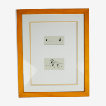 Composition minimaliste Winnie l'ourson à partir d'illustrations des livres - E.H. Shepard - XXème