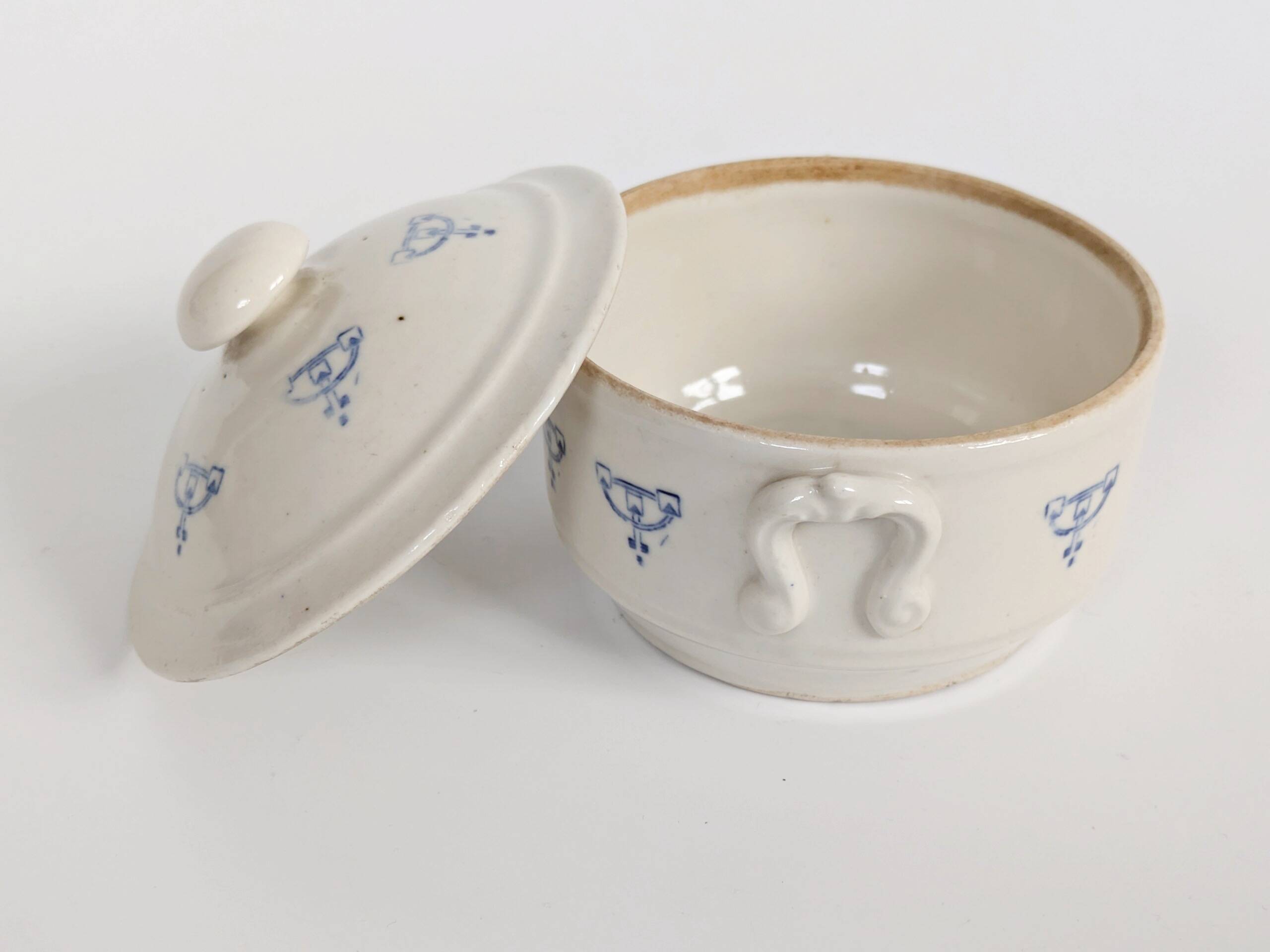 Set of 2 vintage ceramic terrines from Saint-Uze, Art Deco.