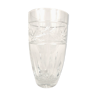 Large carved crystal vase