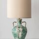 Pair of Spanish Revival Ceramic Table Lamps from Granada, New Linen Lampshades