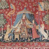 Old tapestry Lady and the Unicorn