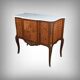 Commode sauteuse en marqueterie, style Transition Louis XV - Louis XVI – milieu XXe