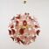 Italian Sputnik Chandelier in Pink and Ruby Murano Glass and Brass