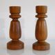 Pair of vintage Scandinavian teak candle holders