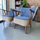 Set of 2 vintage cocktail chairs/armchairs.