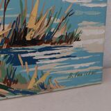 Oil on canvas flight of ducks