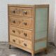 Art deco chest of drawers raw wood and khaki