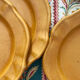 4 dessert plates in ceramic Pichon Uzes ochre yellow