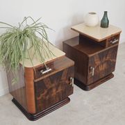 Pair of bedside tables by Jindrich Halabala for Up Zavody art deco 1950
