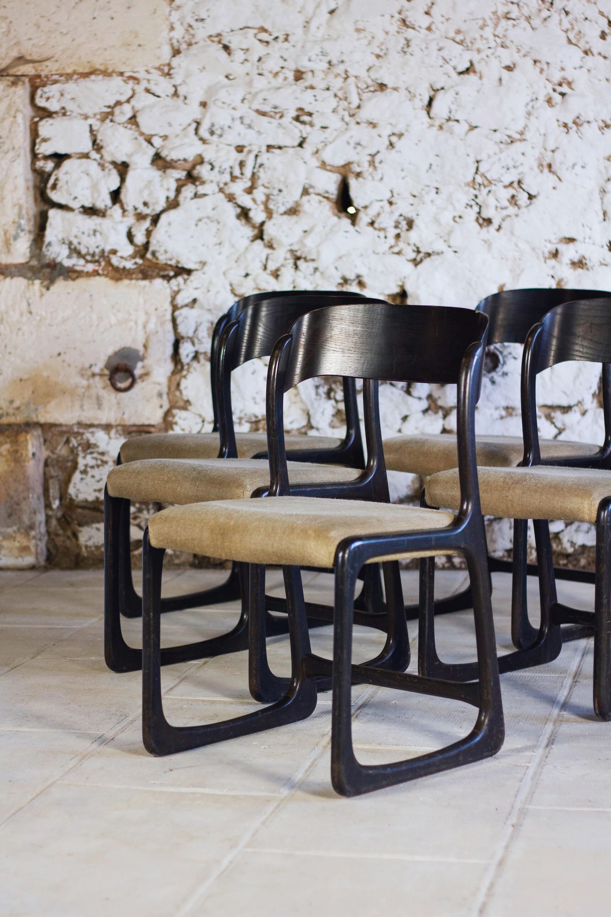 Set of 6 Traineau chairs by Baumann, 1960