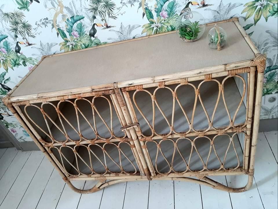 Buffet vintage en rotin