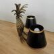 Vintage Gold Pineapple Wall Lamp with Black Shades: Mid-Century Retro Light