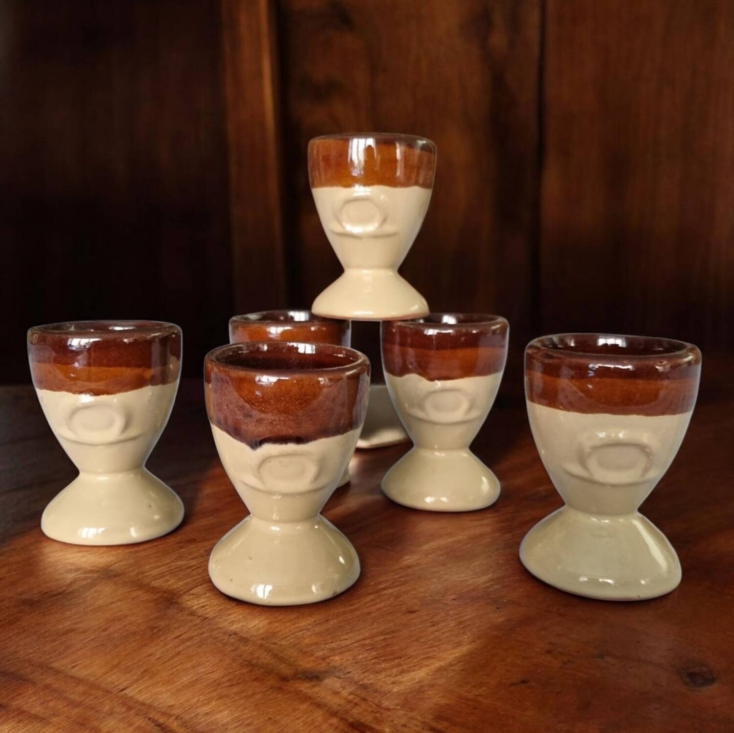Set of Asian egg cups