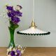 Suspension globe vintage en opaline bleue