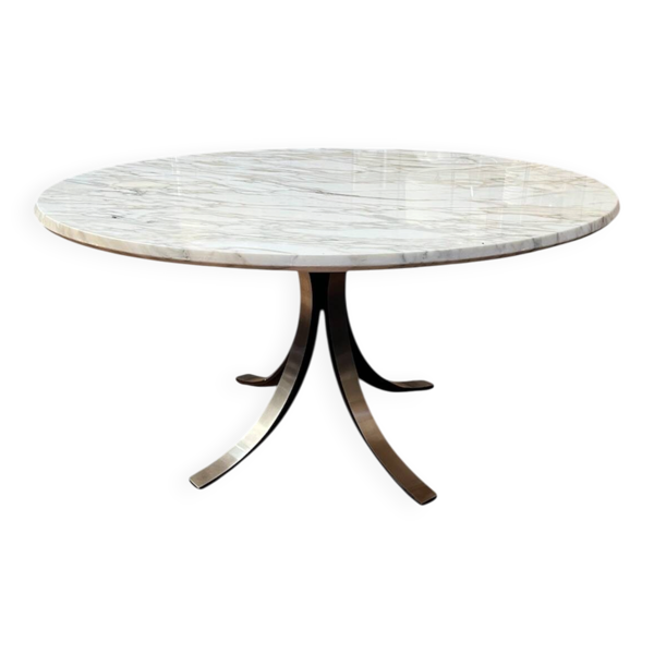 Osvaldo borsani table ronde marbre modèle t69 éditeur tecno italie 1960