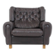 Czech Brown Leather Armchair from Vyber, 1970s